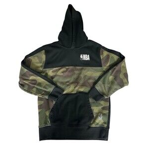 NBA Boys Youth Large (14-16) Camo Colorblock Pullover Hoodie - Black/Green